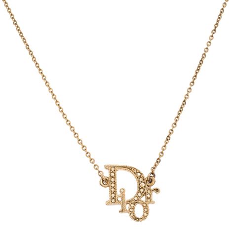 dior oblique crystal gold tone necklace|CD Navy Necklace Gold.